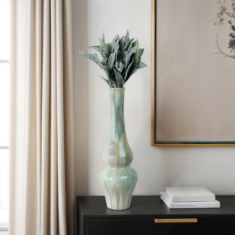 Handmade Stoneware Table Vase, Overall Height- 20"