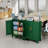 Small Green Metal Accent Storage Cabinet with Lock for Home Office Kitchen-1402727362