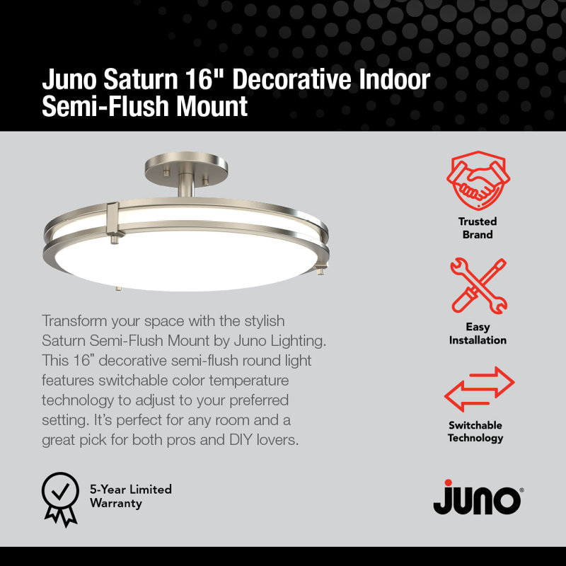 Doneshia Acrylic LED Semi Flush Mount, Nickel
