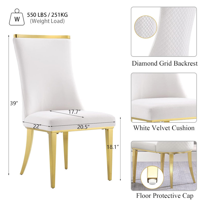 Kiniya 18.1'' H Velvet Upholstered Side Chair