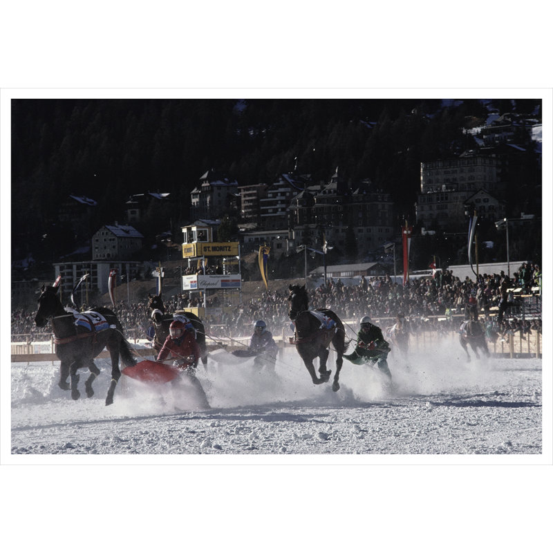 Skijoring Print by Slim Aarons, 32.5" H x 48.5" W x 0.1" D, Unframed