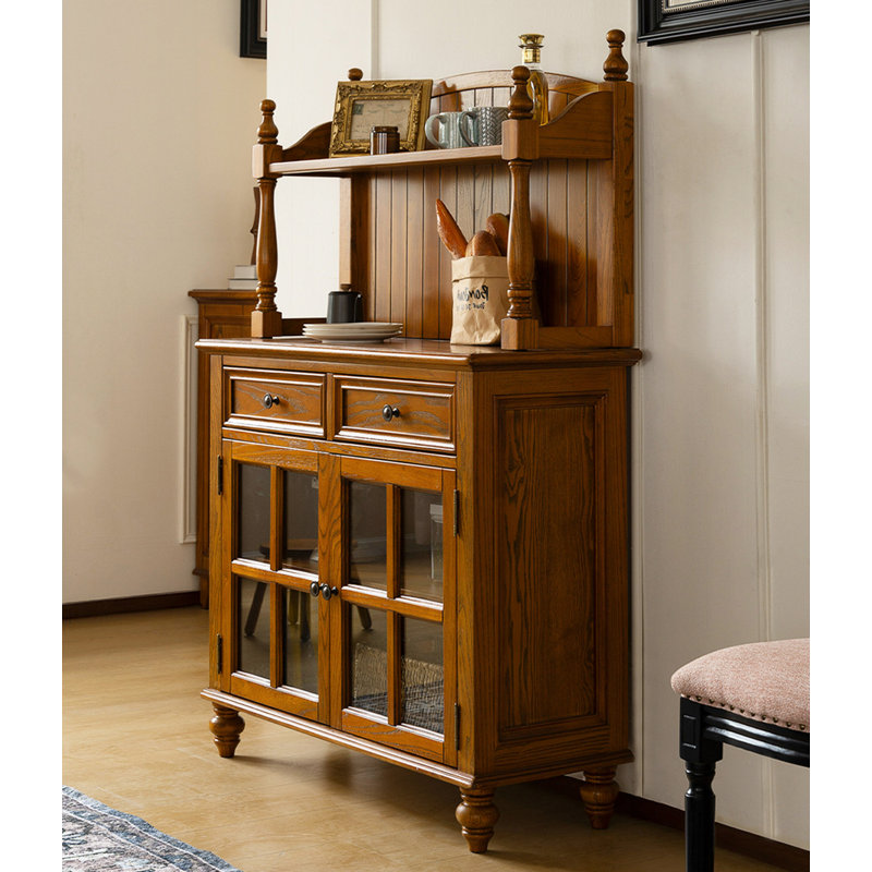 Petite armoire d'appoint multifonctionnelle en bois massif, Brun