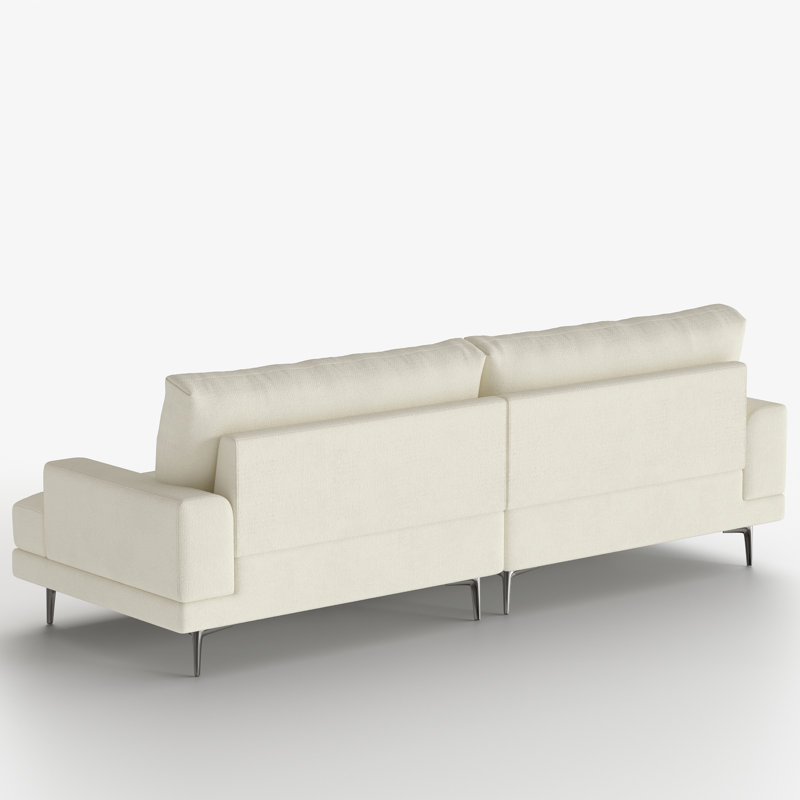 Canapé de salon moderne et confortable de 86,61 pouces avec 3 coussins en tissu et coussins en plumes