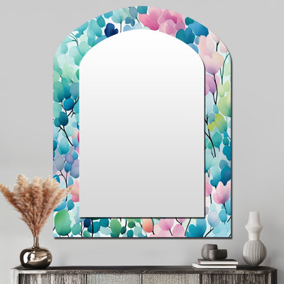 Prange aquarelle excentricité rose et bleu - miroir mural décoratif asymétrique abstrait