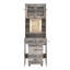 Petit bureau de meuble-lavabo avec miroir coulissant et lumières DEL, table de maquillage avec station de charge et tablettes de rangement pour petits espaces, ensemble de meuble-lavabo de coin compact avec tabouret de rangement caché pour la chambre