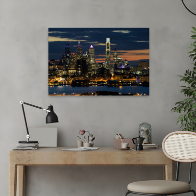 Illuminated Skylines Philadelphia Pennsylvania Usa Abstract Contemporary Architecture City Art