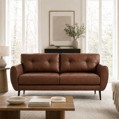 Corvo 61' Faux Leather Flared Arms Loveseat