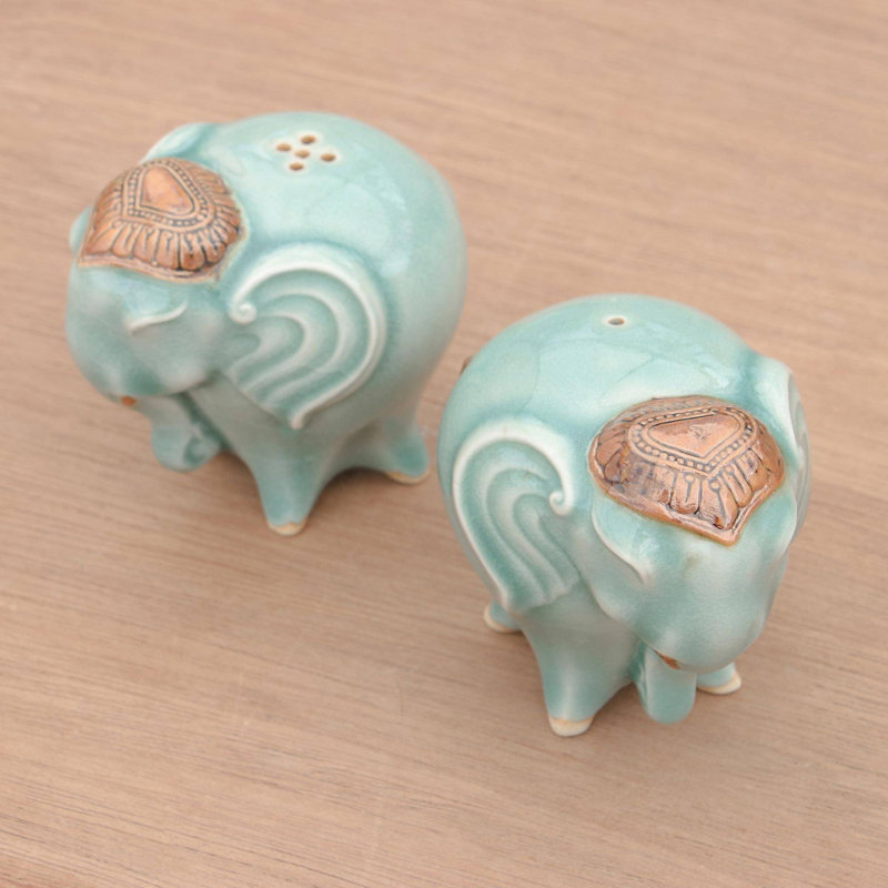 Salière et poivrière Kershner Calm Elephants Celadon