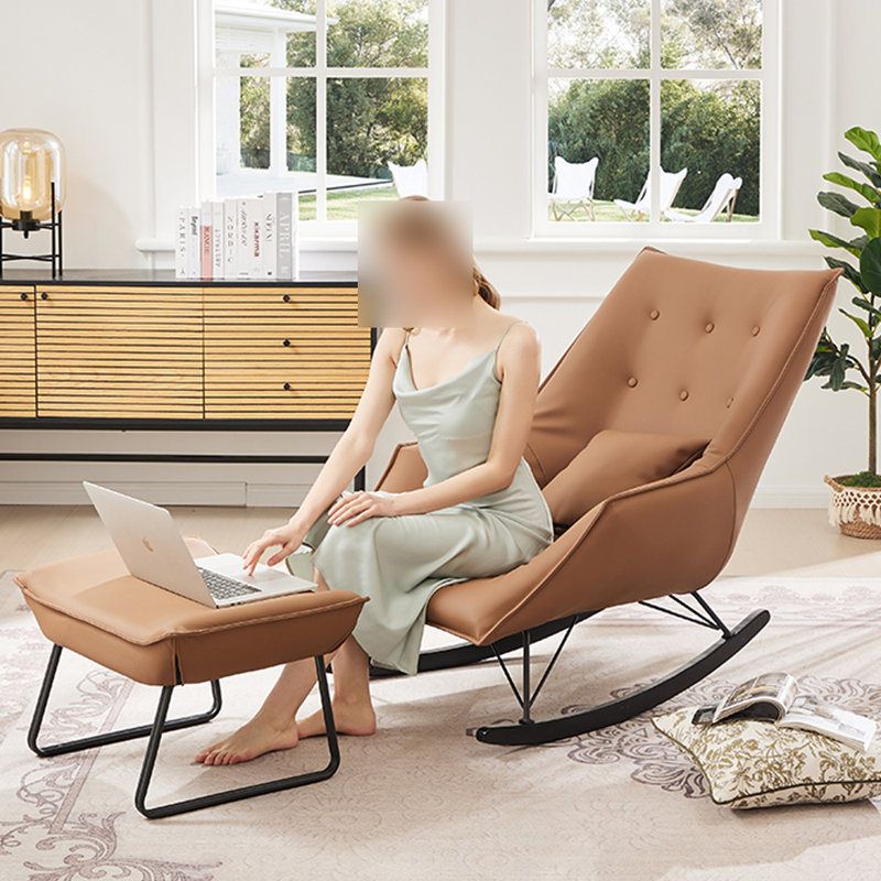 Chaise berçante confortable, Brun