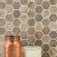 Carreau de mosaïque de plancher et de mur en verre romain hexagonal 11 po x 13 po Roman Timber