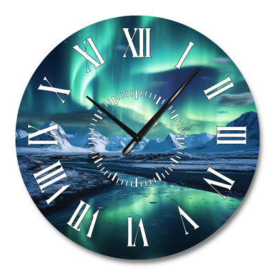 Horloge murale Islande Borealis Winters Aurora II