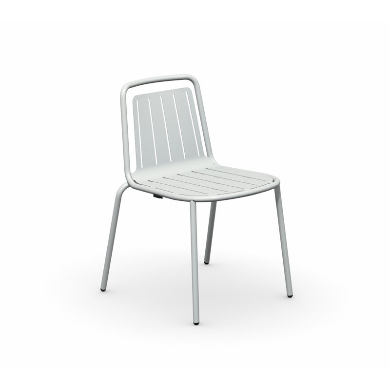 Chaise d'extérieur en métal Easy, Blanc