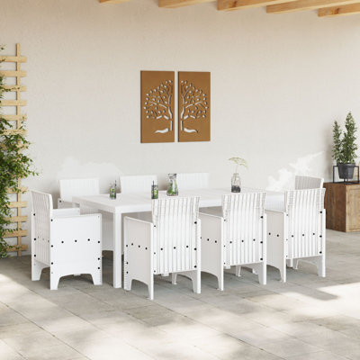 9 Piece Garden Dining Set Poly Rattan