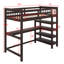 Lit mezzanine simple avec bureau et 4 tablettes de rangement, structure de lit mezzanine en bois avec barrière de sécurité et bureau sous le lit, silencieux, aucun sommier nécessaire-1765148523