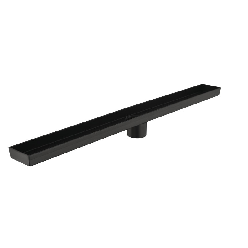 Drain de douche linéaire de 28 pouces avec grille quadrato amovible, drain de plancher en acier inoxydable 304 avec crépine et pieds réglables