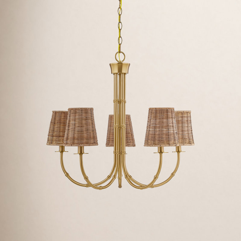 Lustre 5 lumières Ashbury en laiton chaud