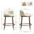 26.5" Upholstered Counter Stool With Hammered Metal Legs & Curved Low Back For Kitchen Island-2113056556