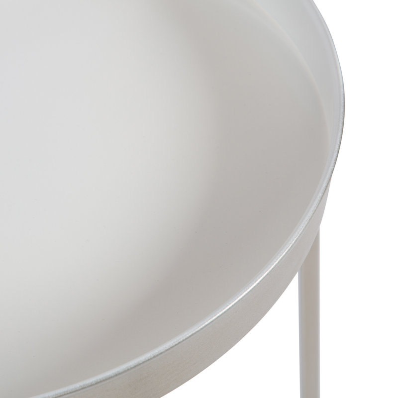 Table de bout Ekta, Blanc, Argent, H 22 po x l 18,25 po