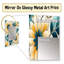 Demarr jaune et bleu paisible jardin zen Demarr - miroir mural botanique, miroir décoratif botanique, impression d'art en métal-973318229