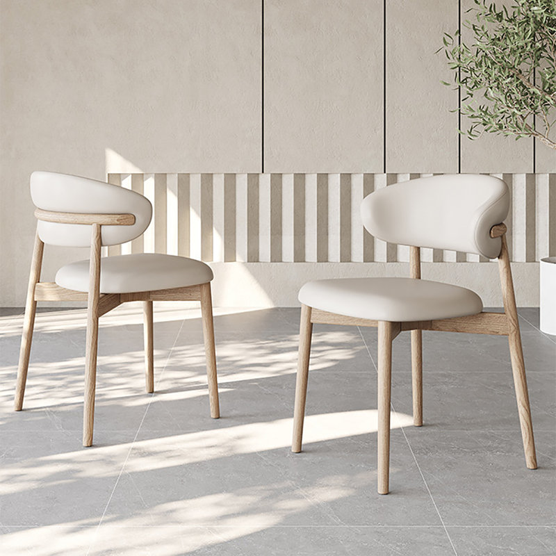 Modern Round Dining Table, White Cream, 29.5"H x 47.2"L x 47.2"W