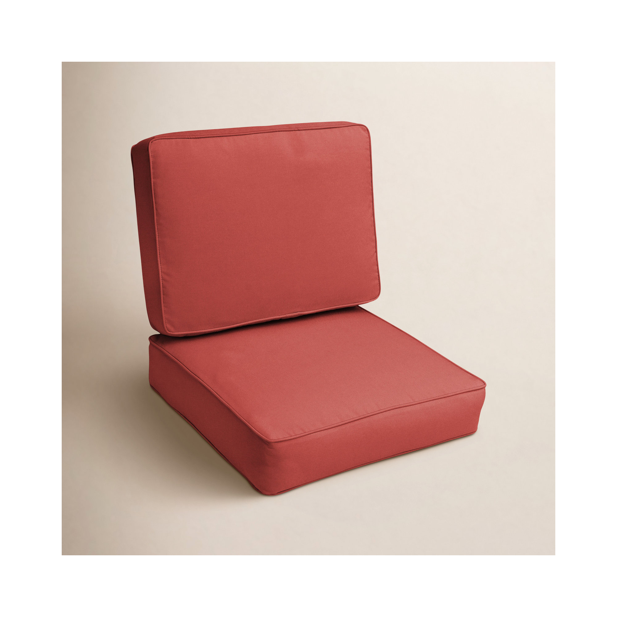 Outdoor Sunbrella Seat/Back Cushion, Canvas Henna Sunbrella® Canvas, 23.5" W x 23" D