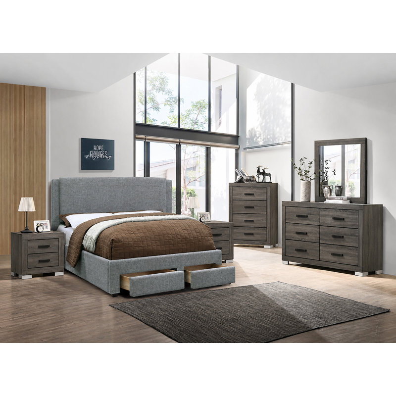 Mullican Upholstered Platform Storage Bed, Full/Double