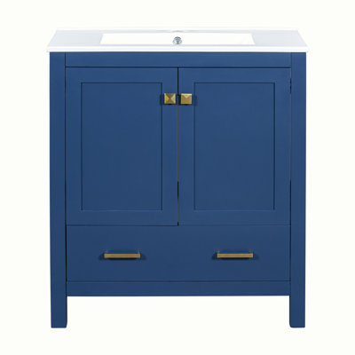 Meuble-lavabo avec lavabo simple, 2 portes et un tiroir