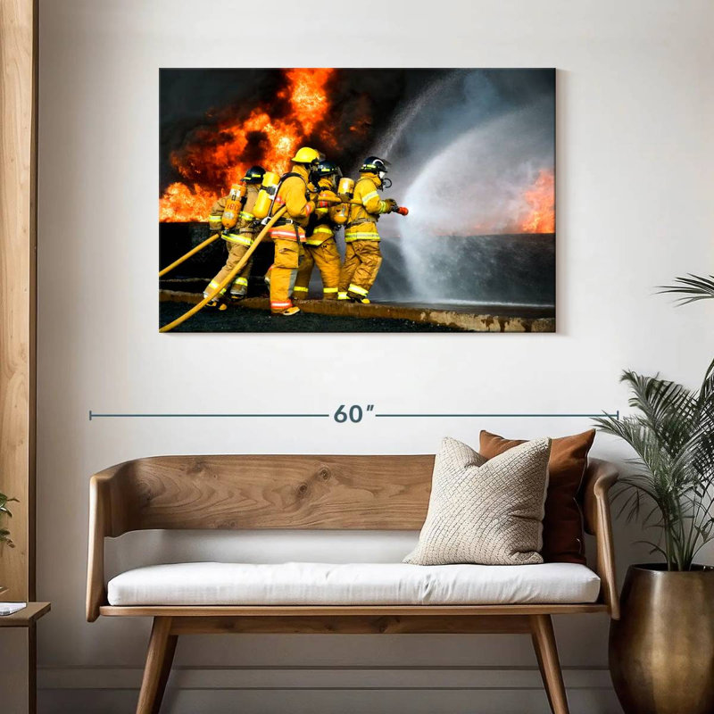Pompiers en service, H 30 po x l 45 po