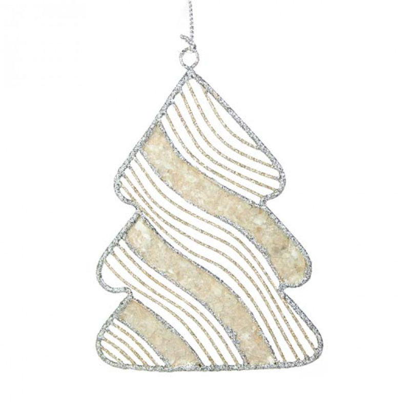 12cm Metal Holiday Shaped Ornament, Silver / Champagne Gold