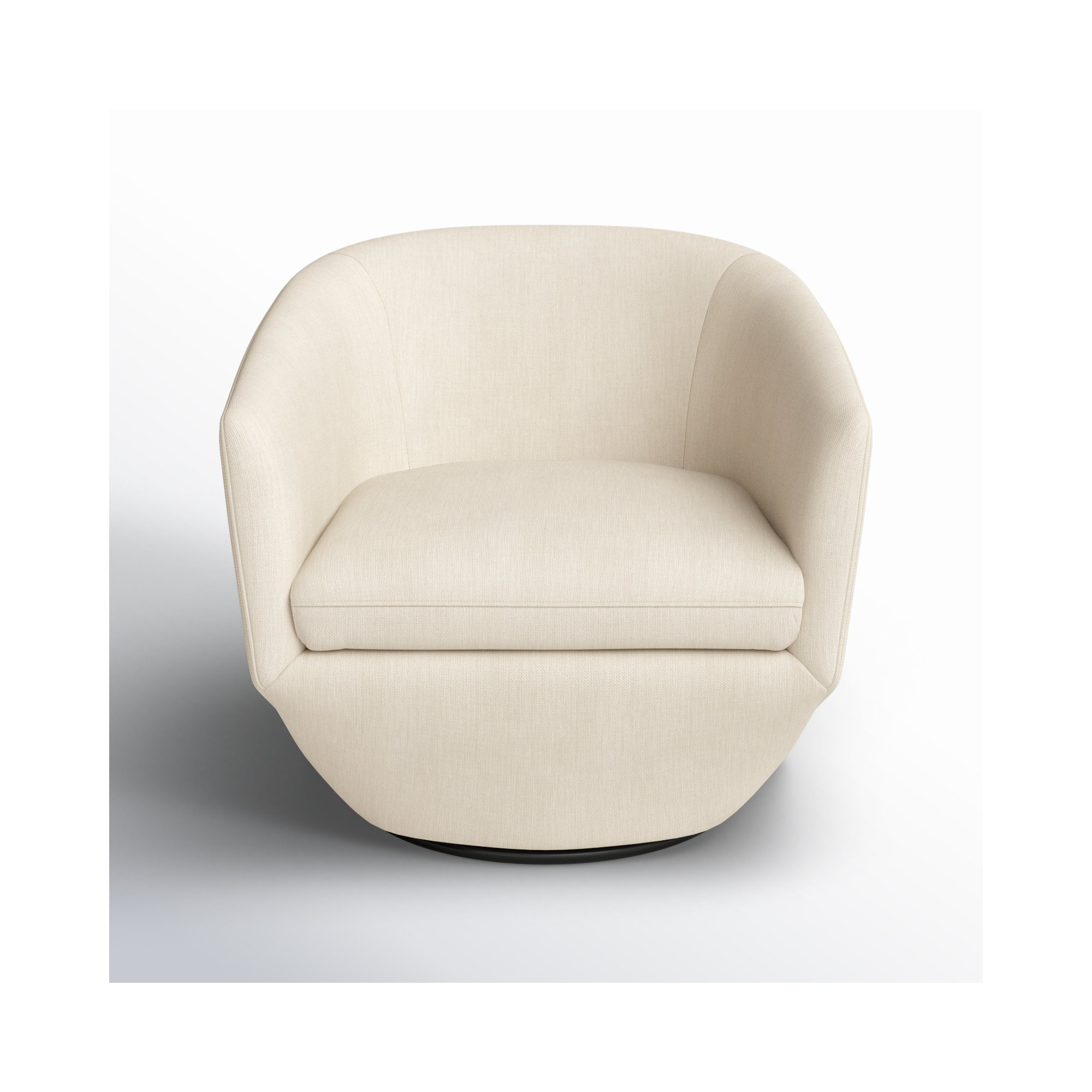 Elexi Upholstered Swivel Barrel Chair, Cream Velvet
