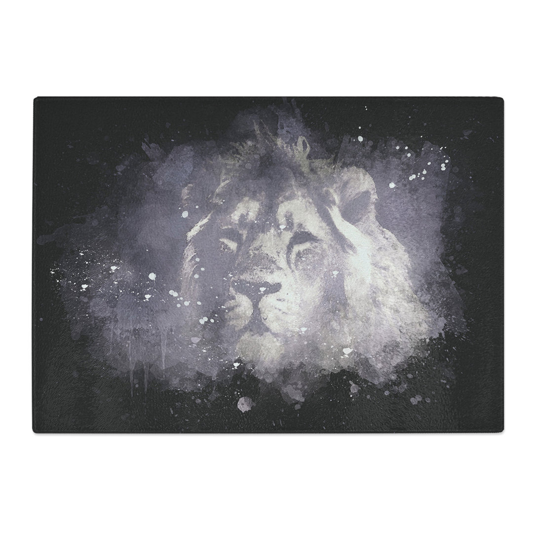 Tempered Glass Lion in the Mist Chopping Board