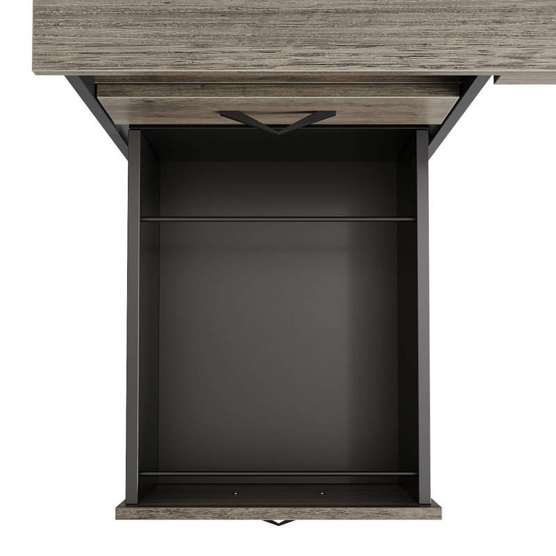 Luing 59'' Executive Desk with 2 File and Storage Drawers, Computer Writing Desk with Keyboard Tray and 2 Open Compartments for Home Office