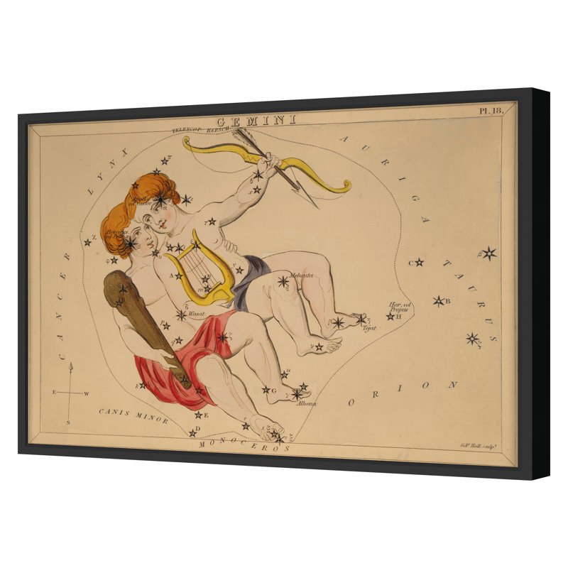 Gemini Print by Grand Archives, 22" H x 31" W, Black Framed