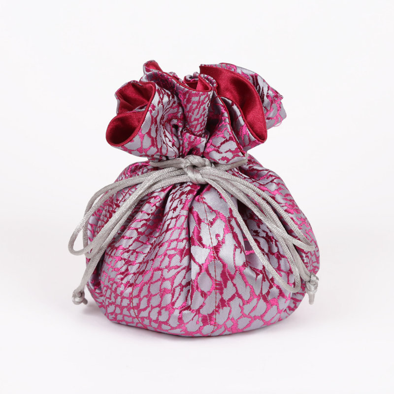 Petite pochette de voyage, Gris / Bourgogne