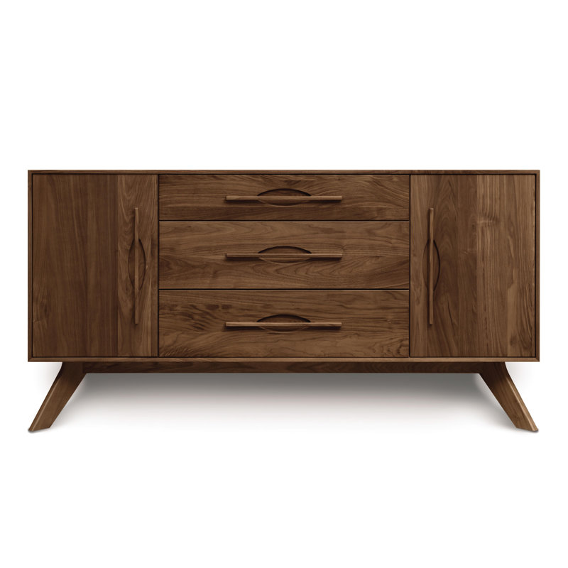 Audrey 66.13'' W Solid Wood Sideboard, Natural Walnut