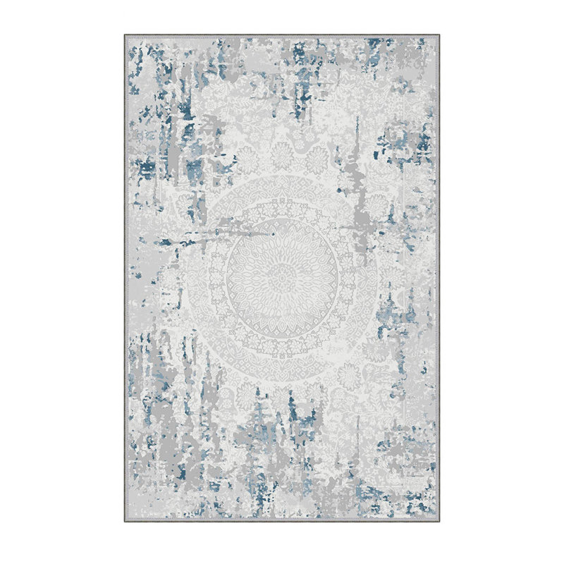 Soft Hall Carpet (2.6 x 4.9 ft), 1% Polyester, .3 in Pile Height | Antibacterial, Non-Slip Underside, 65 g/m² | Machine Washable, 3D Digital Print | Perfect for Living Room, Entryway & Bedroom Décor