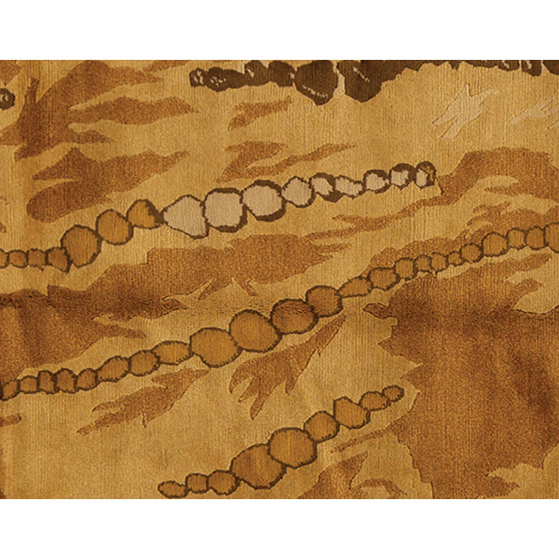 Tapis beige et brun noué à la main de haute qualité