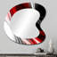 Miroir mural rouge et noir-107229752