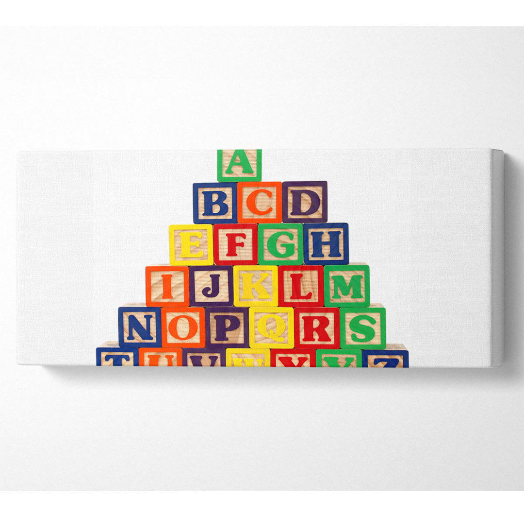 Alphabet Blocks White - Leinwanddrucke auf Wrapped Canvas