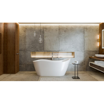 Baignoire autoportante en acrylique poli L 65 3/8 po x l 28 po x H 29 po DreamLine Mirage