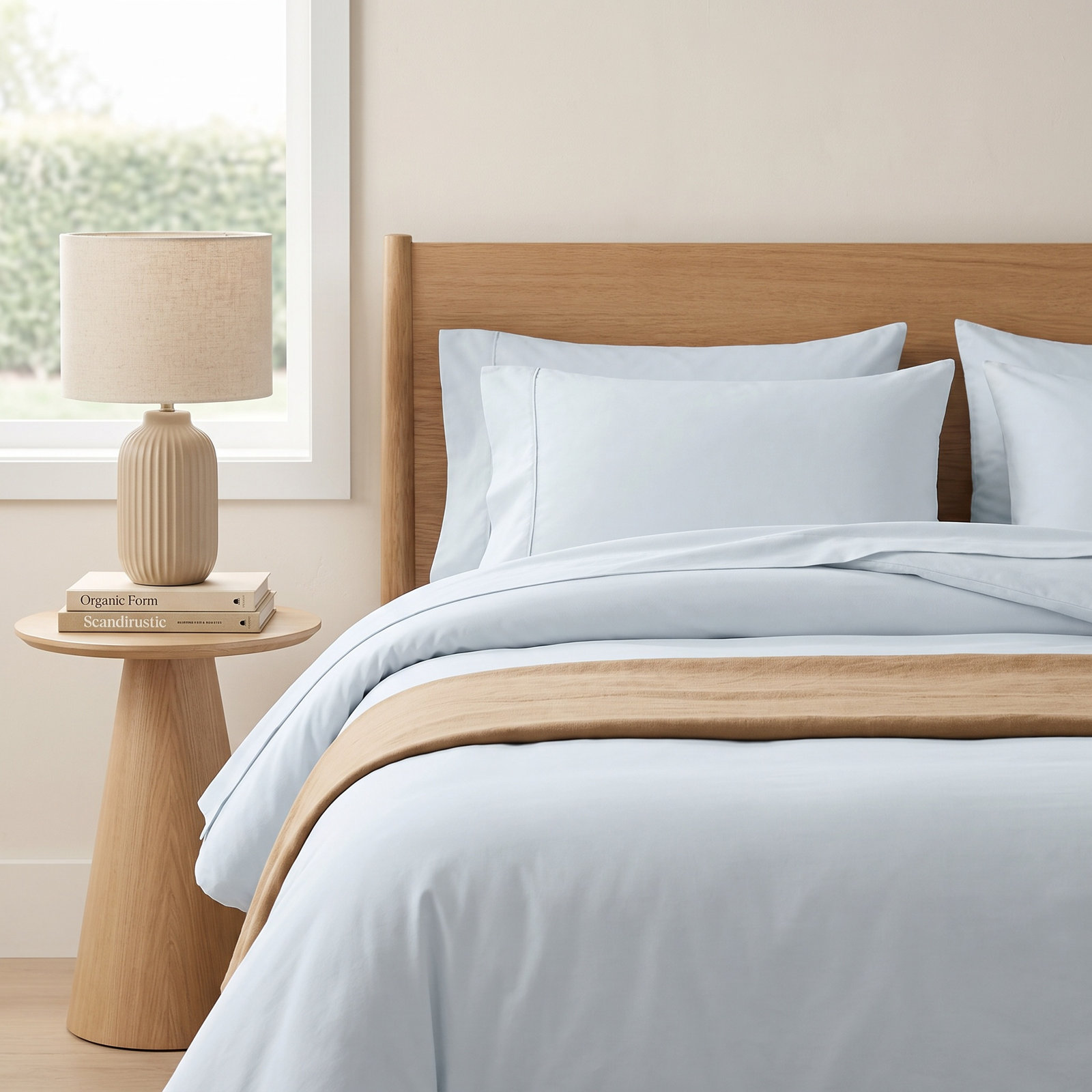 Emrik Cotton Duvet Cover Set, Pale Blue, Full / Queen Duvet Cover + 2 Pillow Shams