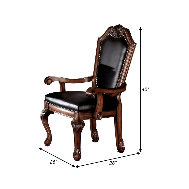 Chaise avec accoudoirs rembourrés Hornberger (ensemble de 2), Noir