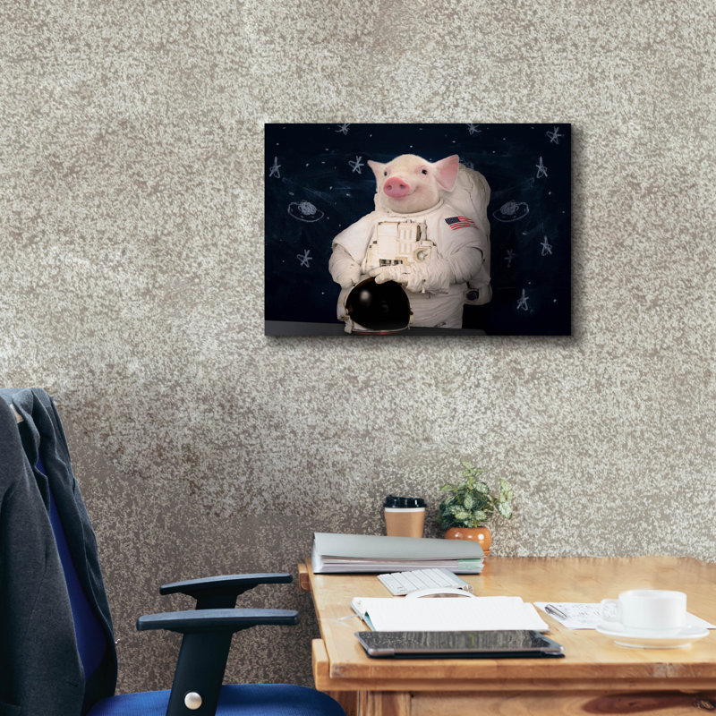  «Pig - Astronaut» par John Hovenstine, art mural sur toile, 24 po x 20 po, H 20 po x l 24 po