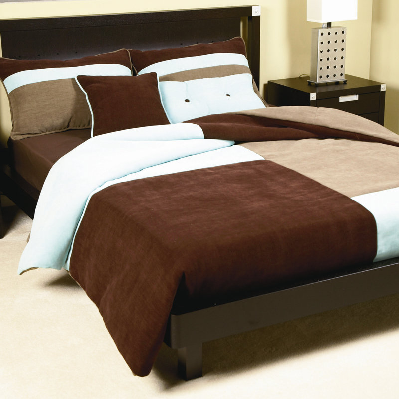 Take Three Polyester Geometric Shapes Duvet Cover, Dark Earth, Queen