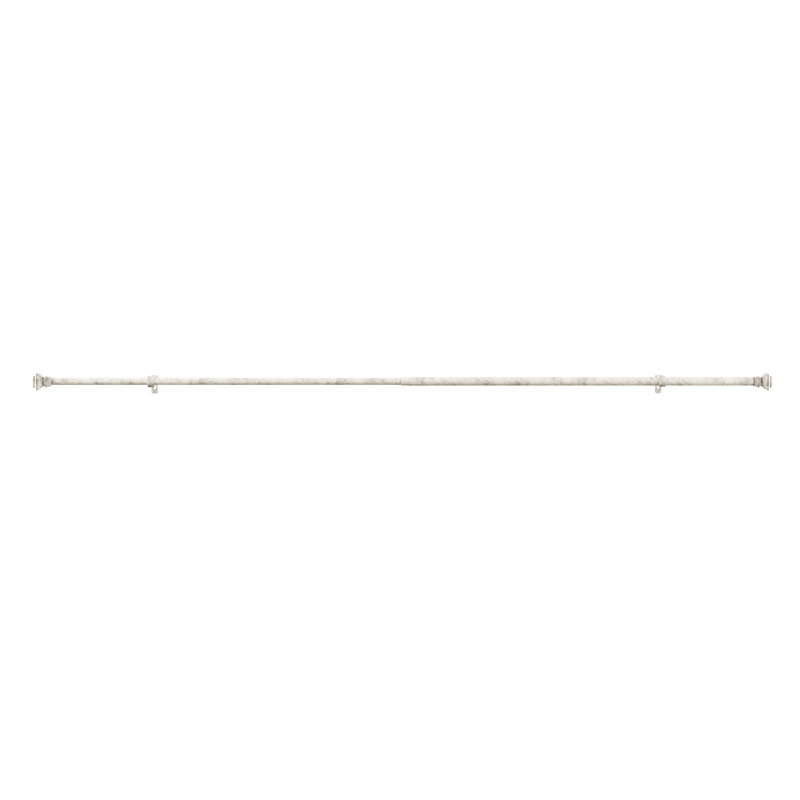 Bowning Steel Adjustable Curtain Rod Set, 2.5'' H x 84'' W x 2.5" D, Gray