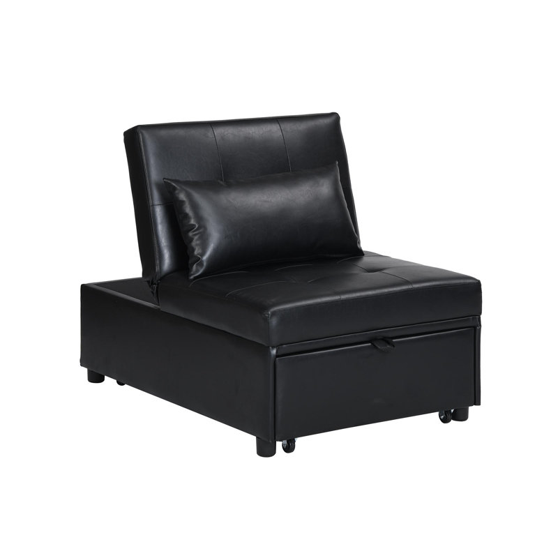 Fauteuil convertible capitonné de 26,8 po de largeur Sacorya