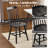17.5"W Solid Rubberwood Windsor Dining Chairs, Modern Farmhouse Side Chair Set of 4, Black-729460360-729460357