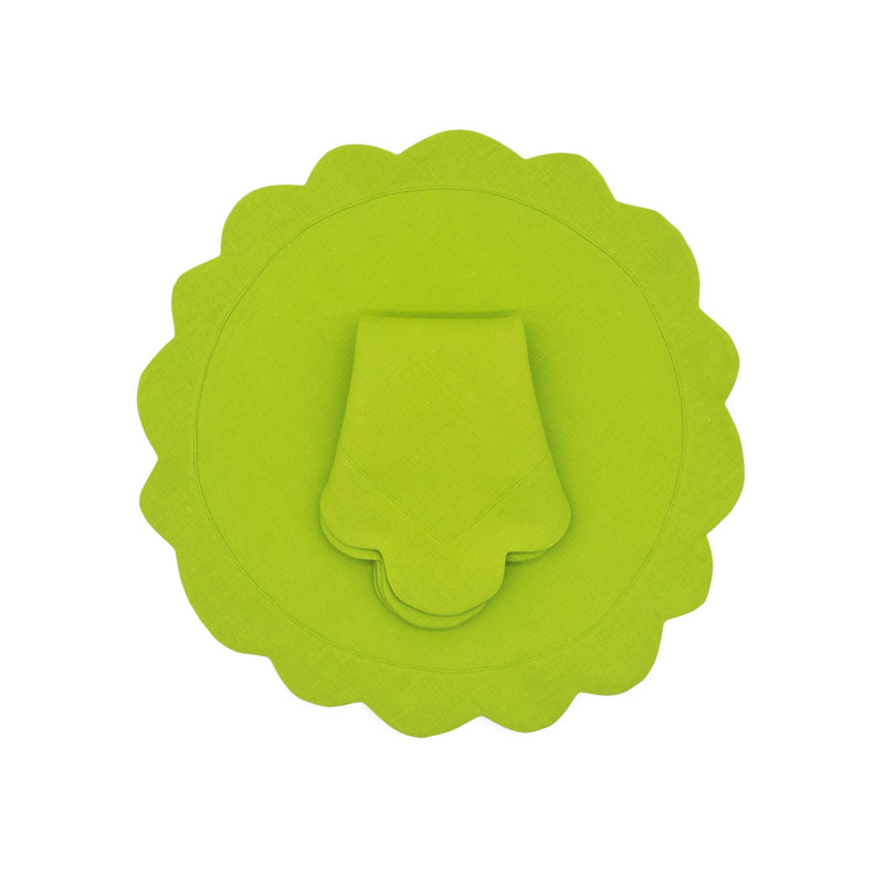 Sunflower Scallop Placemat, Green