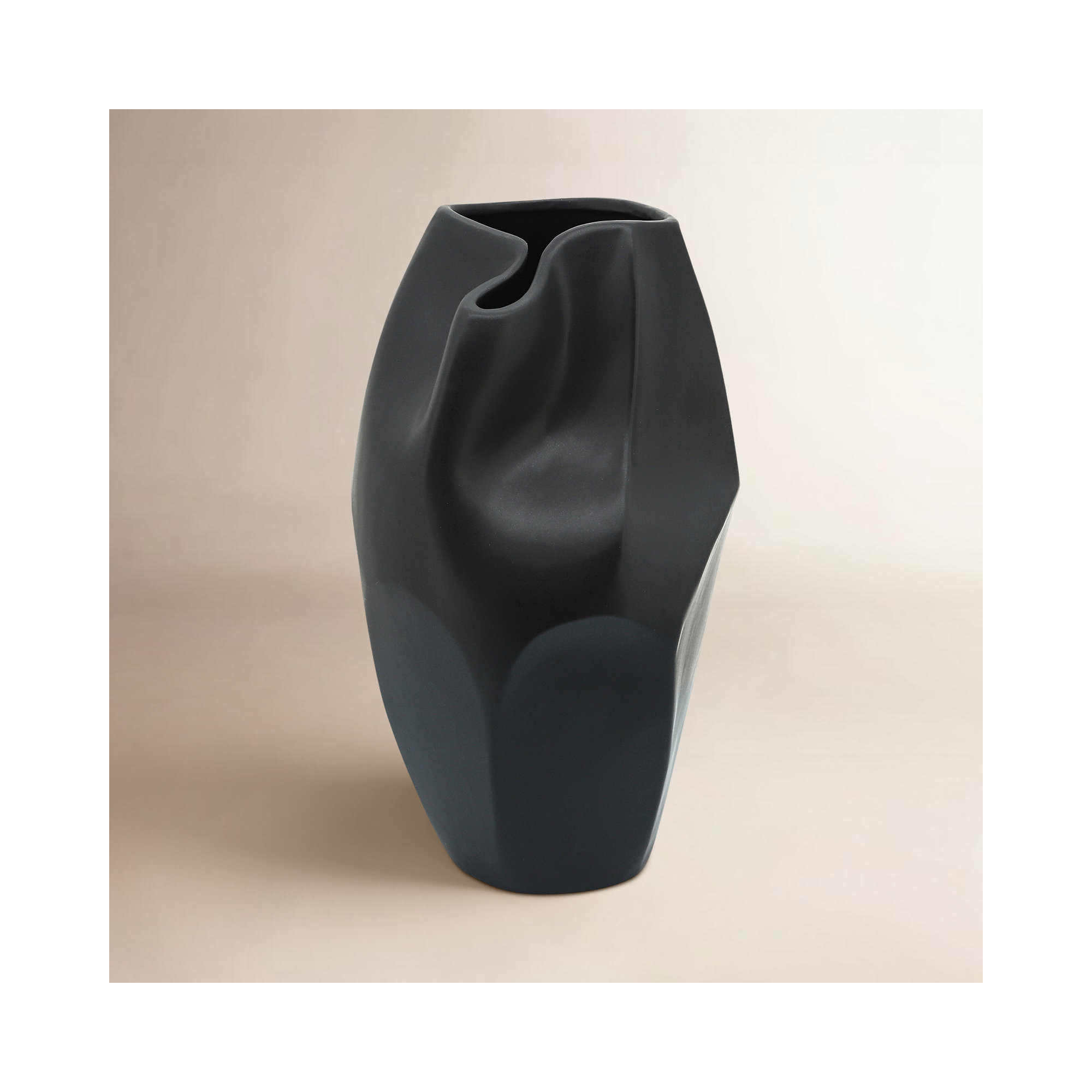 Steves Ceramic Decorative Vase, Black, 14" H x 8" W x 8" D