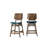 Lyan Wood Counter Chair With Teal Cushion (Set Of 4), Walnut-684024911-684338177